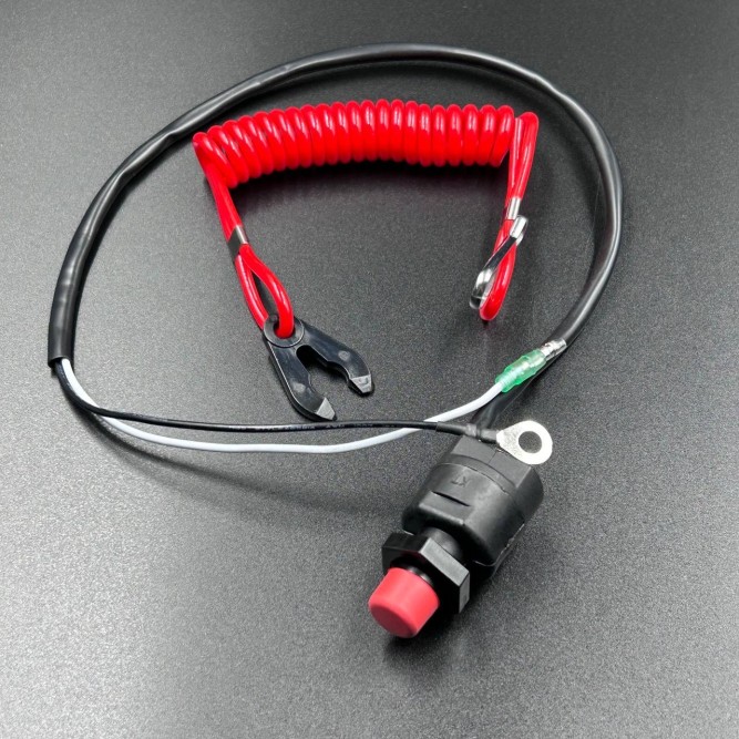 Кнопка аварийной остановки двигателя с чекой Yamaha 9.9-250, F4-350 (6F8-82575-0) (YUELANG)