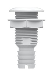 Разъем водосброса с обратным клапаном под шланг 19 мм, белый Разъем водосброса с обратным клапаном под шланг 19 мм, белый