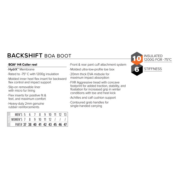 Ботинки FXR Backshift BOA с утеплителем Black, 8/10 Ботинки FXR Backshift BOA с утеплителем Black, 8/10