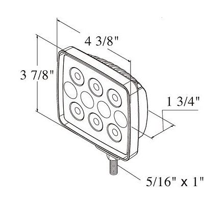 Прожектор светодиодный 10 диодов, 800 лм, 9-36 В