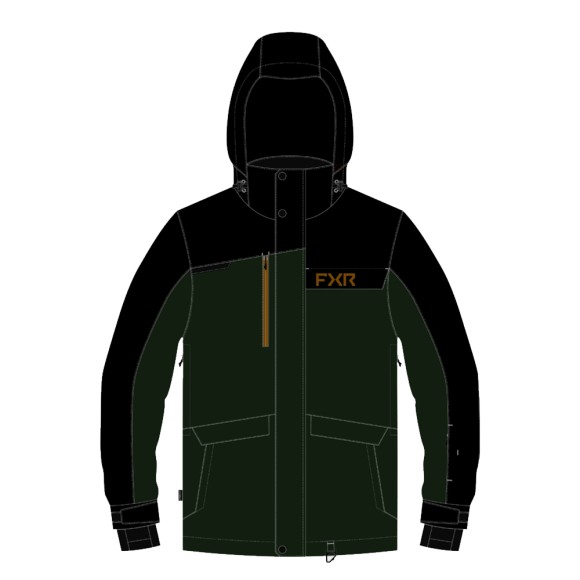 Куртка FXR Chute с утеплителем Black/Forest, XL