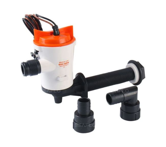 Аэратор горизонтальный 12 В, 600 GPH ( 2271, 2 л/час), SeaFlo