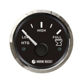 Указатель уровня сточных вод 0-190 Ом (ЕВРО), черный циферблат, нержавеющий ободок, д. 52 мм, Marine Rocket Указатель уровня сточных вод 0-190 Ом (ЕВРО), черный циферблат, нержавеющий ободок, д. 52 мм, Marine Rocket