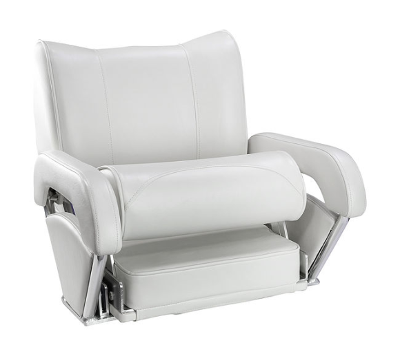 Кресло с перекидной спинкой и болстером Twin 46 Flip Up, обивка белый винил Кресло с перекидной спинкой и болстером Twin 46 Flip Up, обивка белый винил