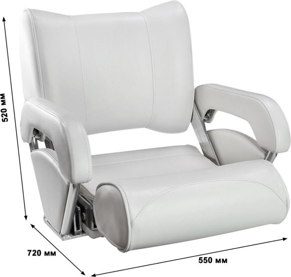 Кресло с перекидной спинкой и болстером Twin 46 Flip Up, обивка белый винил Кресло с перекидной спинкой и болстером Twin 46 Flip Up, обивка белый винил