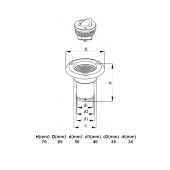 Заливная горловина для бака под топливо SEAFLO (Fuel) 38мм, белая