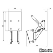 Транец выносной с регулировкой угла наклона для ПЛМ до 15 л.с. (45 кг) ФБС Транец выносной с регулировкой угла наклона для ПЛМ до 15 л.с. (45 кг) ФБС