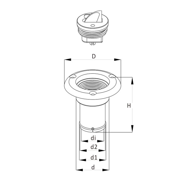 Заливная горловина для бака под воду SeaFlo, патрубок 40 мм Белая Заливная горловина для бака под воду SeaFlo, патрубок 40 мм Белая