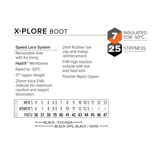 Ботинки FXR X-Plore с утеплителем Black/Hi Vis, 11/45