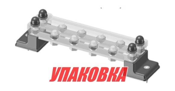 Колодка распределительная электромонтажная с защитной крышкой, 2 планки по 6 контактов (упаковка из 2 шт.)