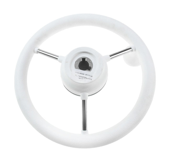 Рулевое колесо LIPARI обод белый, спицы серебряные д. 280 мм со спинером