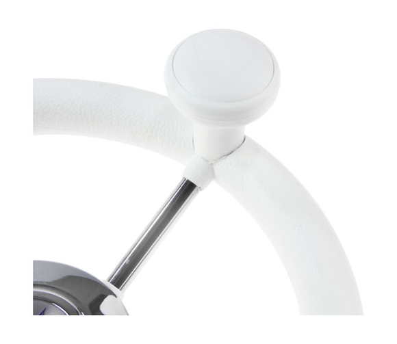 Рулевое колесо LIPARI обод белый, спицы серебряные д. 280 мм со спинером