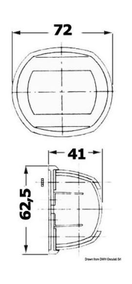 Огонь ходовой Compact 12, нержавеющий корпус, 12 В, красный
