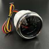 Вольтметр аналоговый 8-16V д.52мм (черный, хромированный ободок) (DEPO)