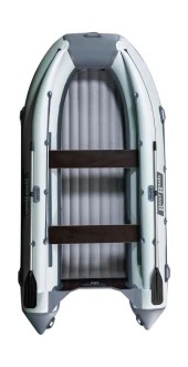 Надувная лодка ПВХ, RiverBoats RB 410 НДНД, ф/б, серо-белый