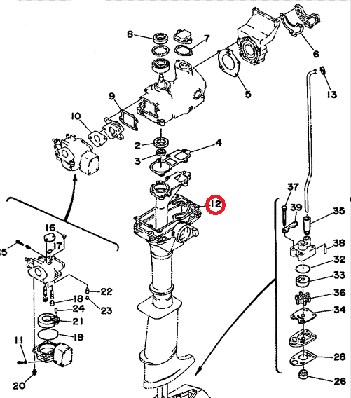 Прокладка под блок Yamaha 3 (6L5-45113-A1; 6GE-G5113-00) (PREMARINE)