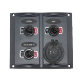 Панель бортового питания Skipper с тумблерами переключателей - 3, прикуриватель