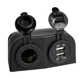 Панель с USB-разъемом 5в 2.1А и прикуривателем Панель с USB-разъемом 5в 2.1А и прикуривателем