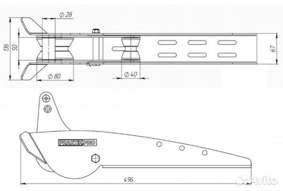 Роульс для якоря Практик 500, нержавеющая сталь Роульс для якоря Практик 500, нержавеющая сталь