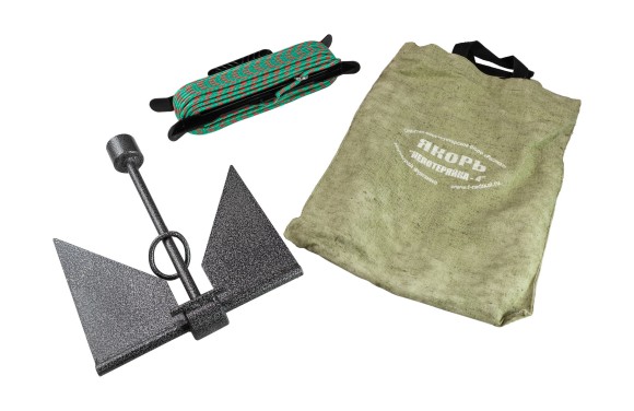 Якорь Непотеряйка-4 4.2 кг окрашенный, в комплекте с сумкой и фалом