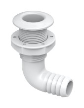 Разъем водосброса угловой с обратным клапаном под шланг 32 мм, белый Разъем водосброса угловой с обратным клапаном под шланг 32 мм, белый