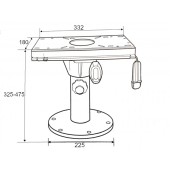 Стойка для сидений 325-457мм c переходником, алюминий