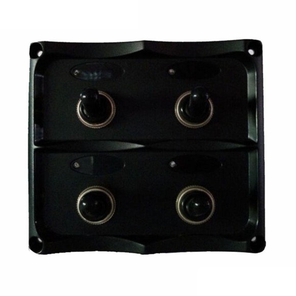 Панель бортового питания Skipper с тумблерами переключателей - 4, с индикацией, гнёзд предохранителей - 2