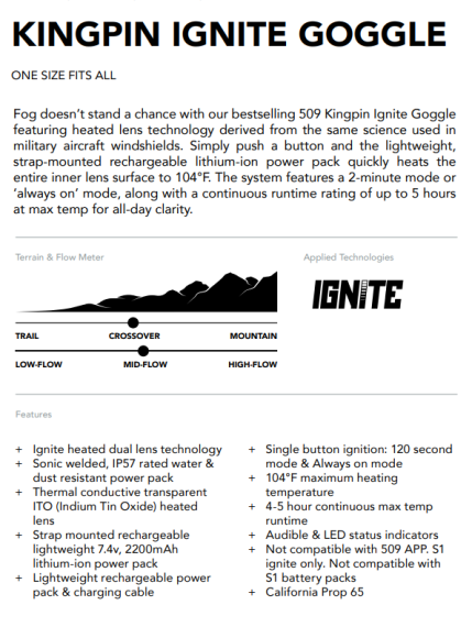 Очки 509 Kingpin с подогревом Nightvision (2023)