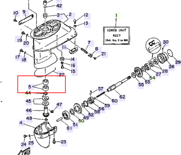 Подшипник игольчатый Yamaha (18x22x19) (Osaka)