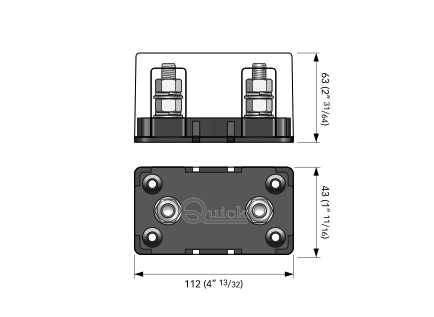 Держатель для предохранителя до 350A, 12 В, Quick