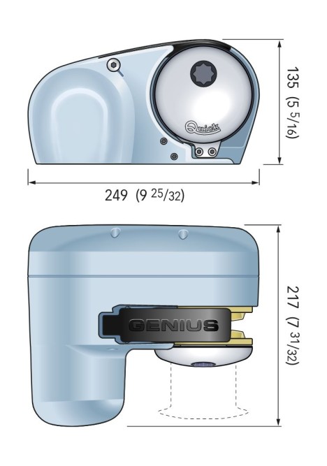 Лебедка якорная Quick Genius GP2 1500, 12 В, цепь 8мм