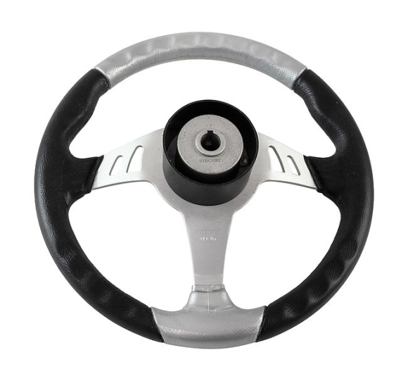 Рулевое колесо SKIPPER обод черносеребристый, спицы серебряные д. 350 мм Рулевое колесо SKIPPER обод черносеребристый, спицы серебряные д. 350 мм