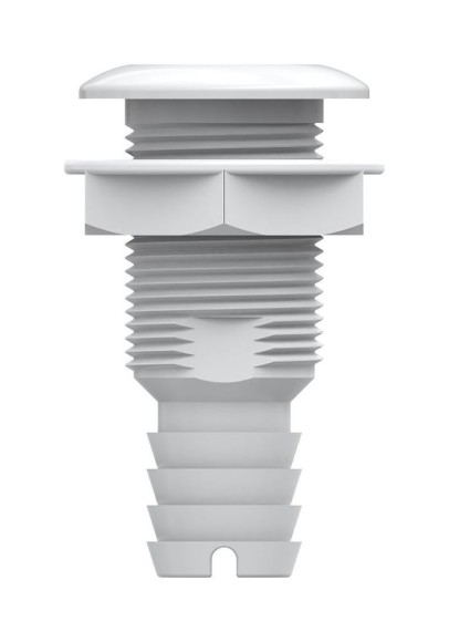 Разъем водосброса с обратным клапаном под шланг 25 мм, белый Разъем водосброса с обратным клапаном под шланг 25 мм, белый