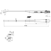 Поводок стеклоочистителя W.E 300-400мм, посадка на вал 13,5мм (тип-H) Поводок стеклоочистителя W.E 300-400мм, посадка на вал 13,5мм (тип-H)
