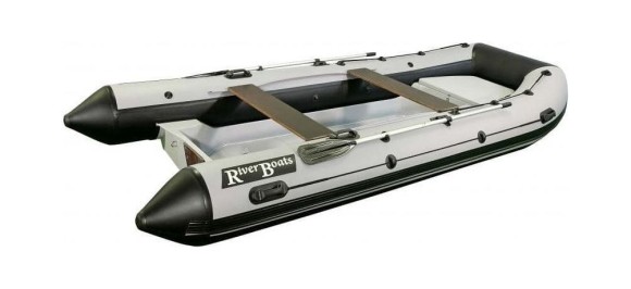 Лодка РИБ (RIB) RiverBoats RB 430, серо-белый, накладка на рундук,утка, корпус серый Лодка РИБ (RIB) RiverBoats RB 430, серо-белый, накладка на рундук,утка, корпус серый