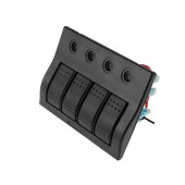 Панель бортового питания Skipper с кулисными переключателями переключателей - 4, автоматов - 4 Панель бортового питания Skipper с кулисными переключателями переключателей - 4, автоматов - 4