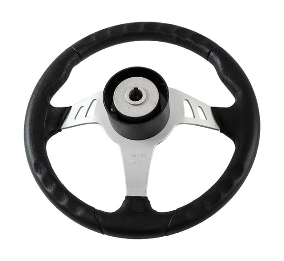 Рулевое колесо SKIPPER обод черный, спицы серебряные д. 350 мм