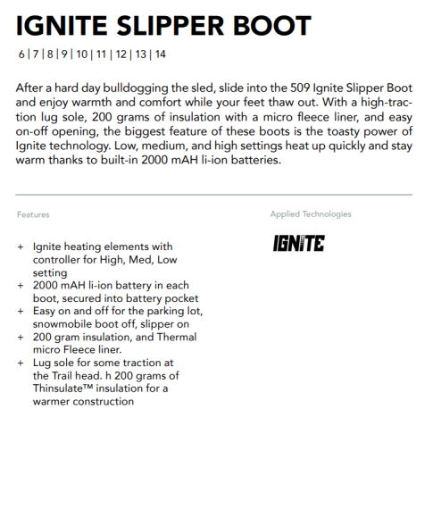 Ботинки 509 Slipper с подогревом Black, 10 Ботинки 509 Slipper с подогревом Black, 10