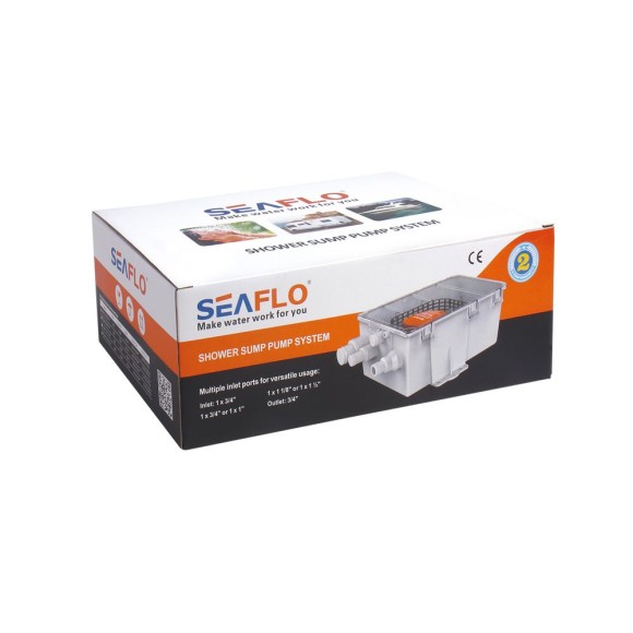 Помпа для ванной водооткачивающая с боксом SeaFlo 600 галлон/час, патрубок 19 мм, 12V