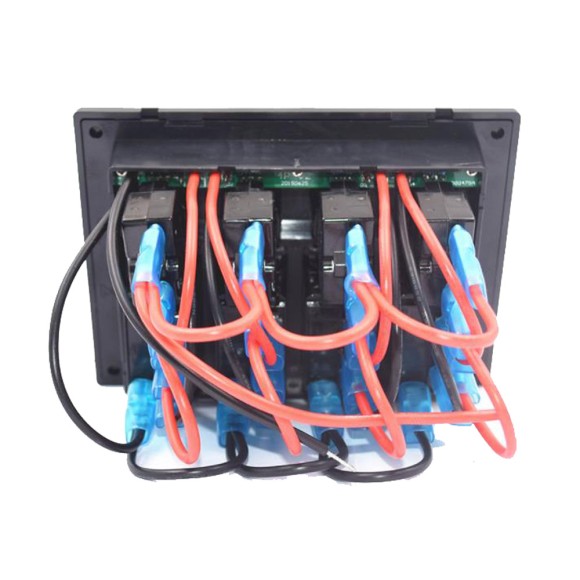 Панель бортового питания Skipper с кулисными переключателями переключателей - 4, с индикацией, автоматов - 4