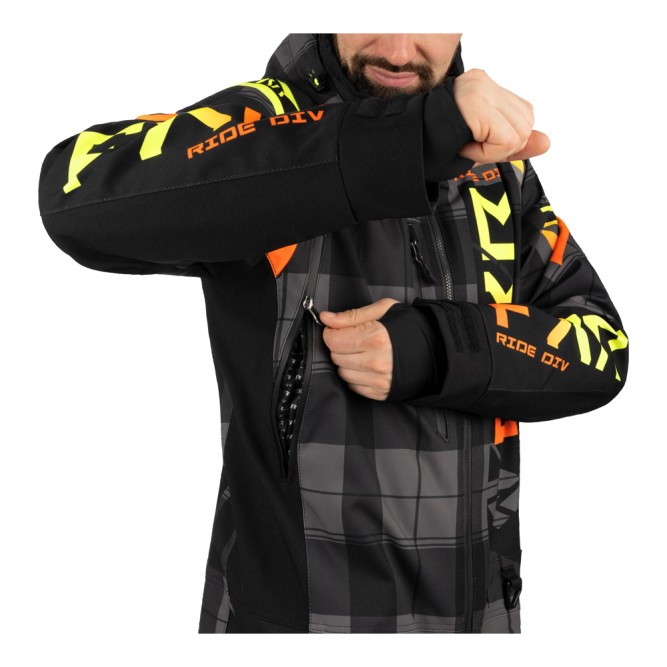 Комбинезон FXR Helium с утеплителем Black/Plaid/Inferno, M