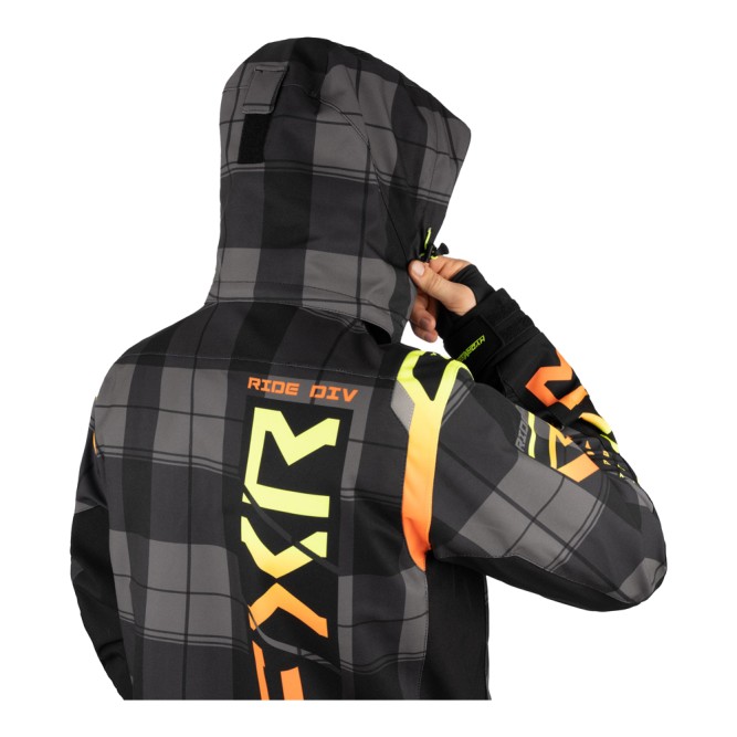 Комбинезон FXR Helium с утеплителем Black/Plaid/Inferno, M