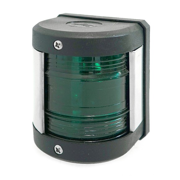 Огонь бортовой зеленый, черный корпус высота 75 мм Огонь бортовой зеленый, черный корпус высота 75 мм