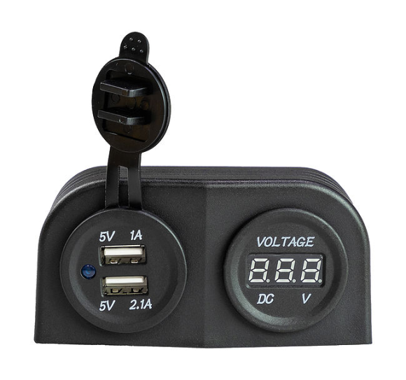 Разъем USB 5в 3.1А и цифровой вольтметр для крепления на приборную панель Разъем USB 5в 3.1А и цифровой вольтметр для крепления на приборную панель