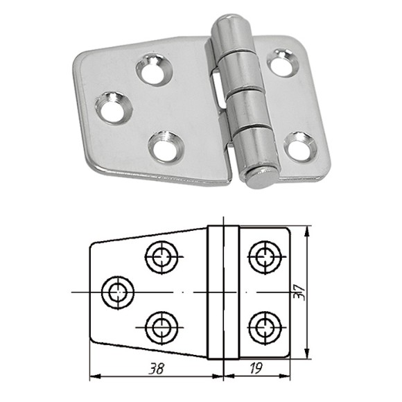 Петля неразъемная 57х37х2 мм Петля неразъемная 57х37х2 мм