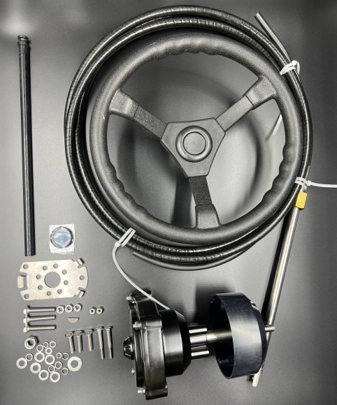 Рулевой комплект (редуктор T73(невозвратный)  / трос M66-13FT / рулевое колесо) 13Ft (PWB)