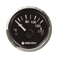 Указатель температуры двигателя 40-120 гр., черный циферблат, нержавеющий ободок, д. 52 мм, Marine Rocket Указатель температуры двигателя 40-120 гр., черный циферблат, нержавеющий ободок, д. 52 мм, Marine Rocket