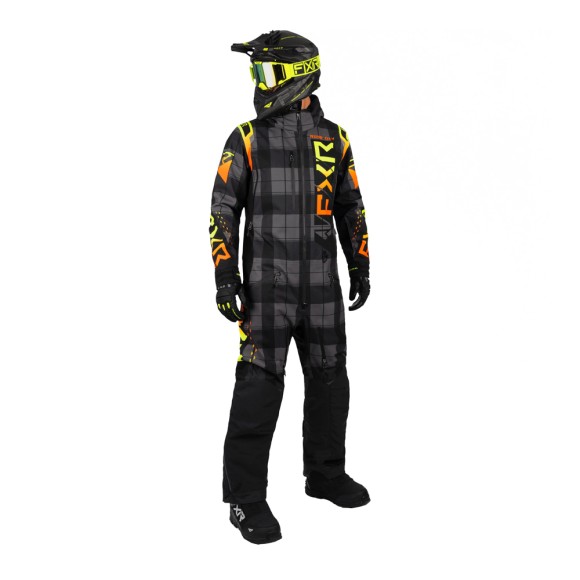 Комбинезон FXR Helium с утеплителем Black/Plaid/Inferno, XL