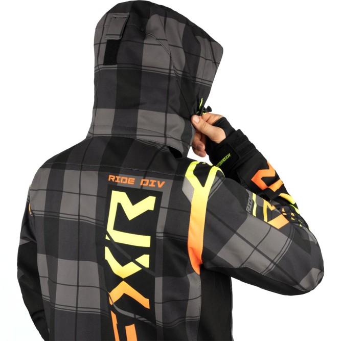 Комбинезон FXR Helium с утеплителем Black/Plaid/Inferno, XL