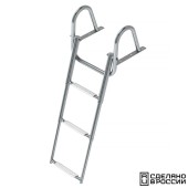 Трап телескопический с поручнем, 3 белых ступени (ширина 350 мм.)